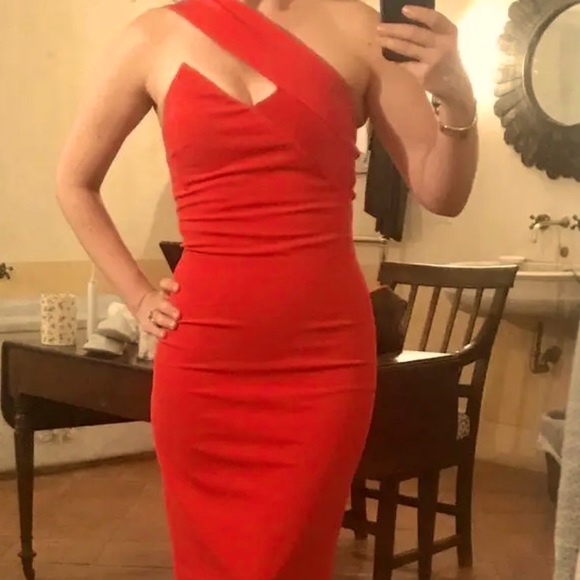 CUSHNIE WATERMELON BODYCON MIDI - Picture 1 of 5